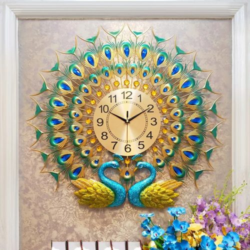 Đồng hồ treo tường chim công đẹp 6025