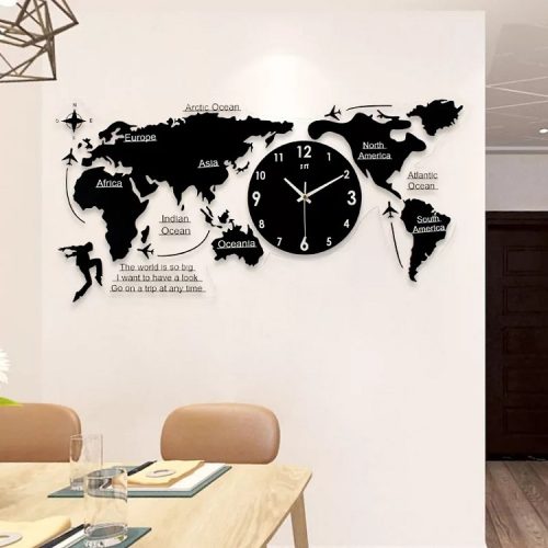 Đồng hồ trang trí treo tường hình bản đồ 7250