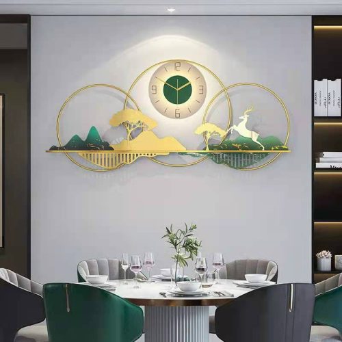 Đồng hồ trang trí hươu tài lộc 7264
